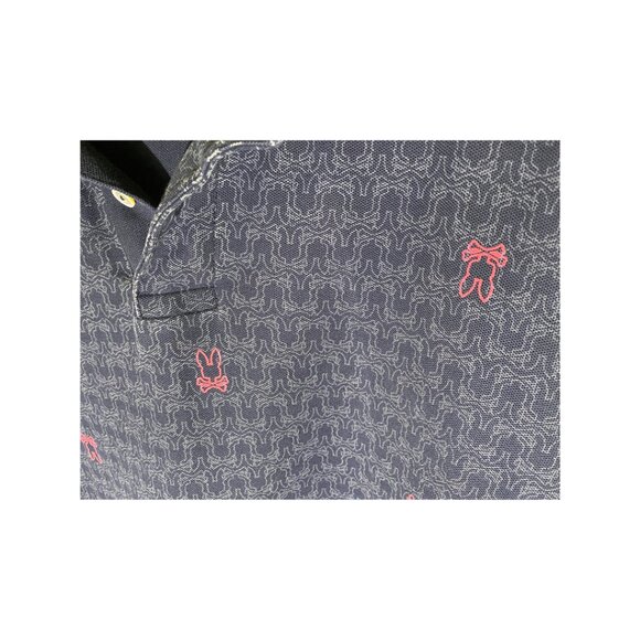 Psycho Bunny Black and Pink Mens Polo Shirt - Picture 2 of 4